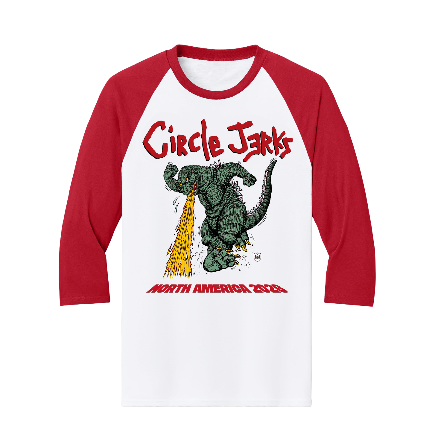 2026 North American Tour Raglan (Red/White) – Circle Jerks