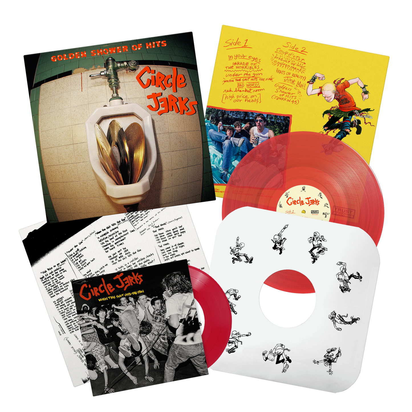 Golden Shower of Hits LP (Red) & When The Shit Hits The Fan 7" (Red) Bundle