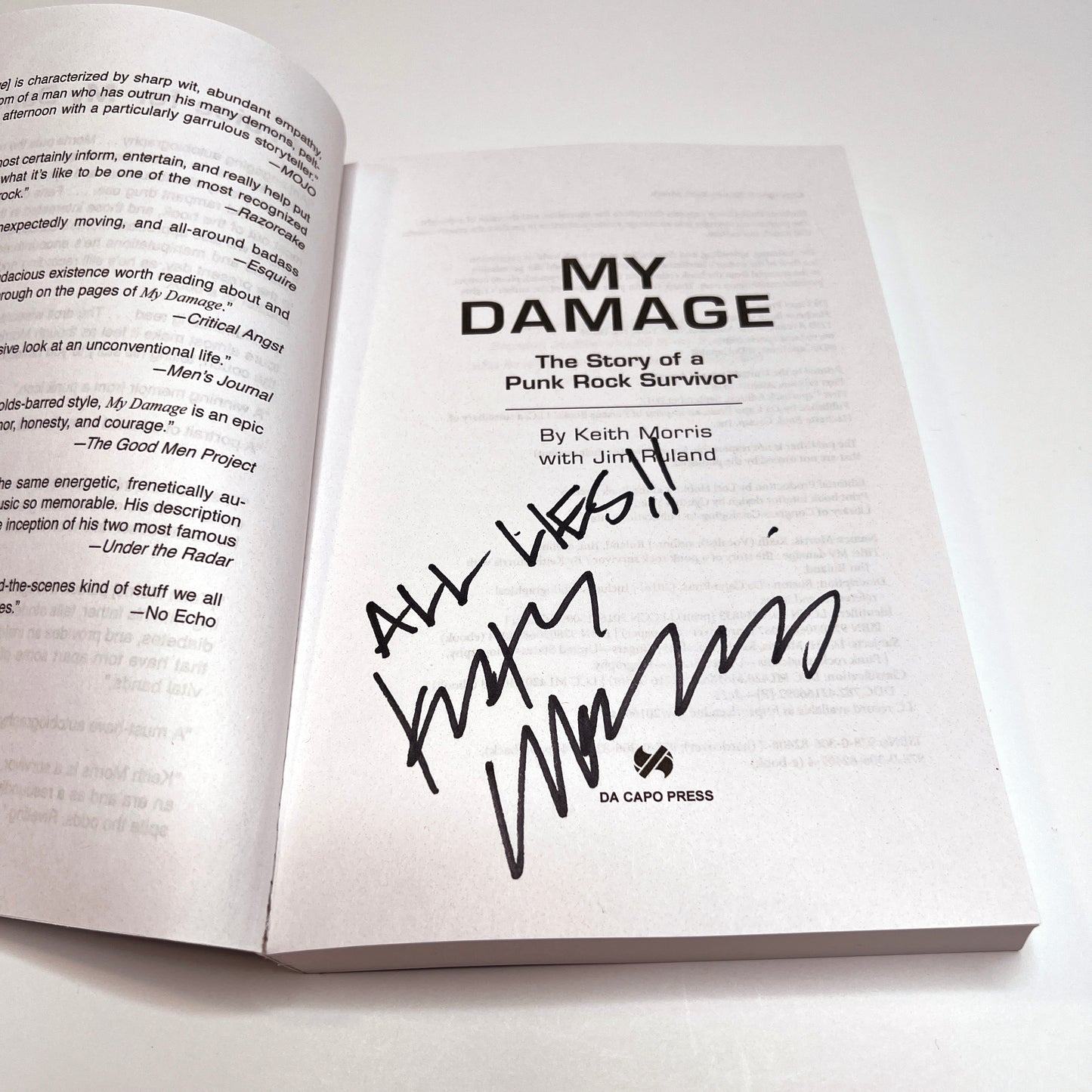 SIGNED COPY OF MY DAMAGE: THE STORY OF...