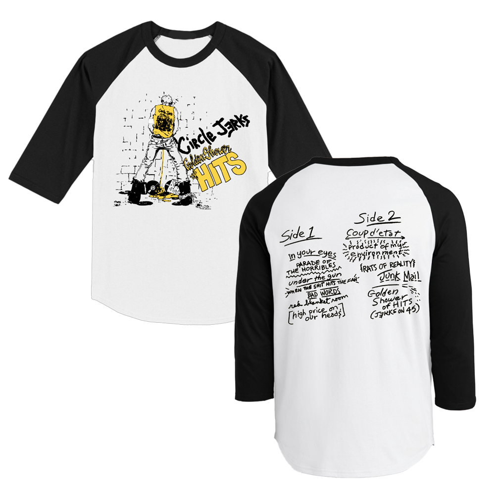 Golden Shower of Hits Raglan (White/Black)