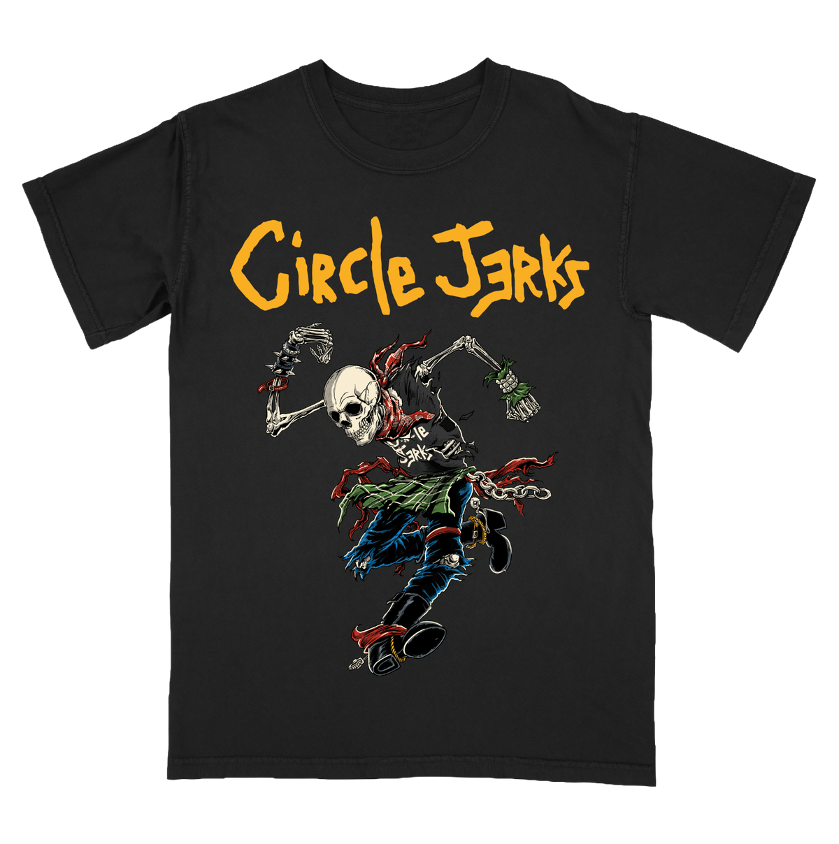 Circle Jerks Skeleton Skank Man Color T-Shirt (Black)