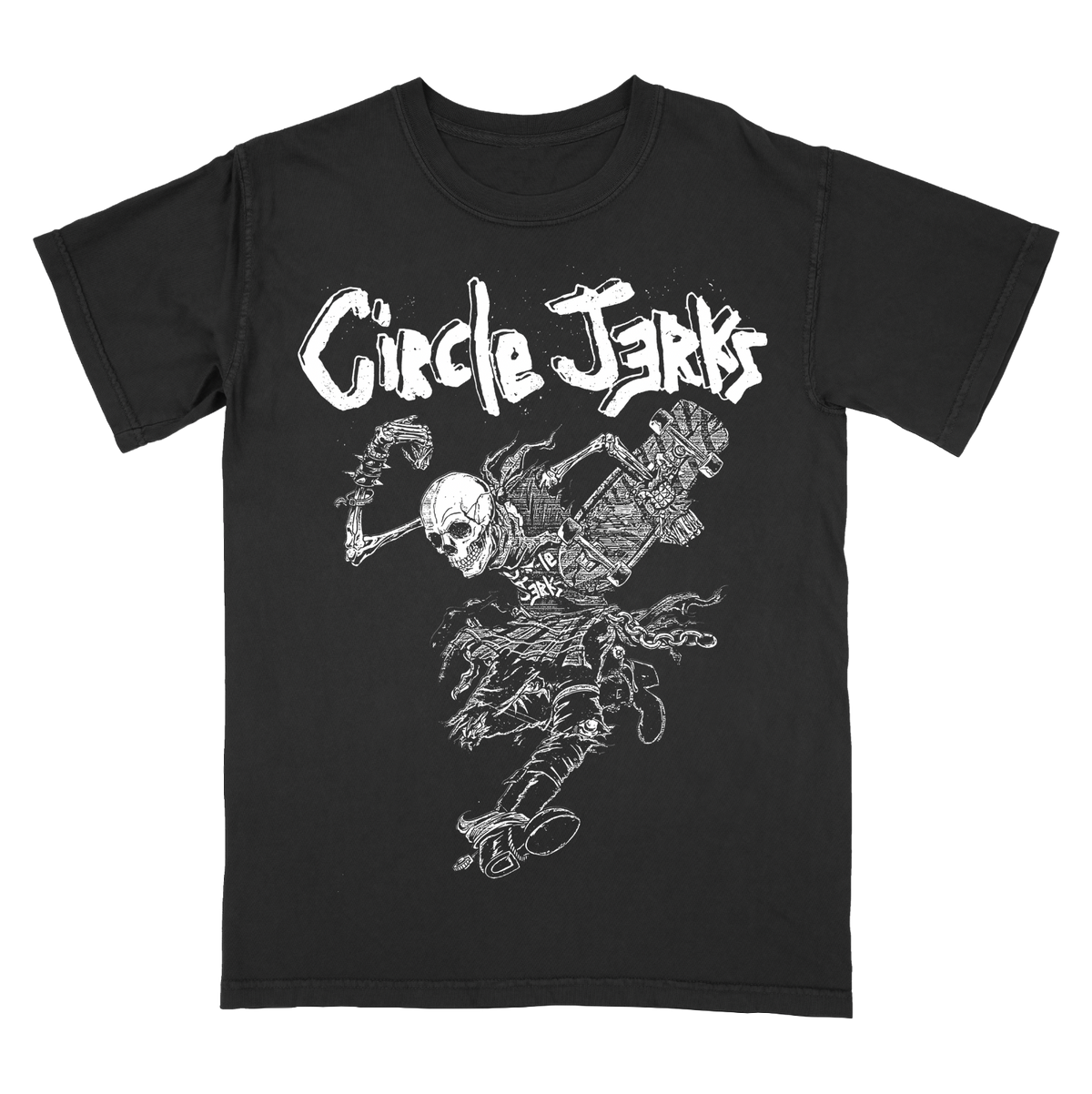 Circle Jerks Skeleton Skank Man Monochrome T-Shirt (Black)